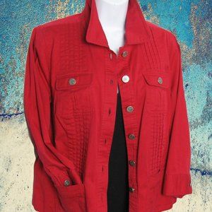 Christopher & Banks Stretch Denim Jacket  Sz M RED